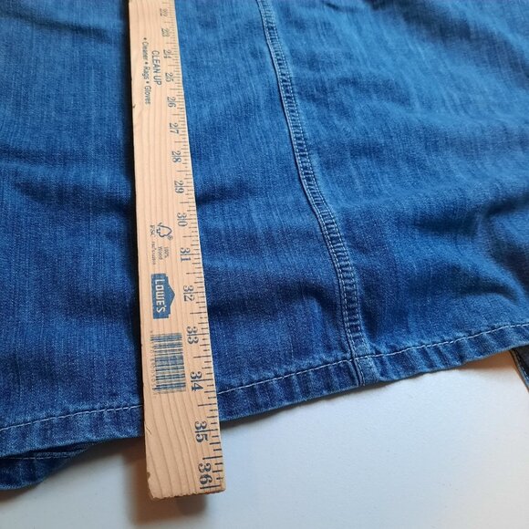 Vtg Y2K Tommy Hilfiger Skirt Womens 12 Denim Jean Midi Maxi‎ Modest Grunge Slit - Picture 13 of 14